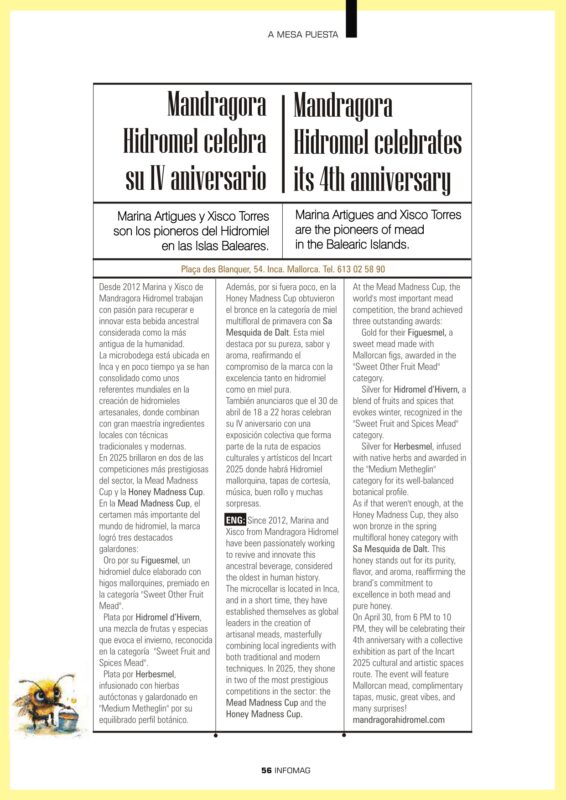 225 INFOMAG Magazine ANIVESARIO MANDRAGORA HIDROMEL