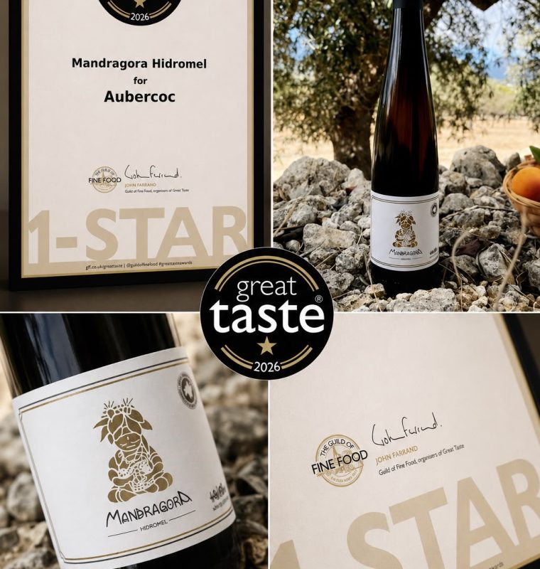 Mandragora Hidromel, Aubercoc. Hidromiel premiado, Great Taste 2026